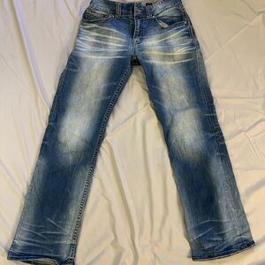 Buckle Men's Faded Blue Bootcut Jeans